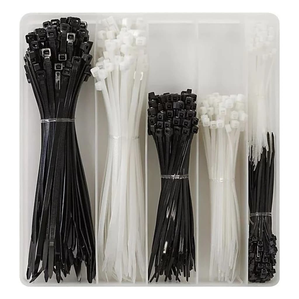 Cable Clips and Ties Assortment, 500 Pieces